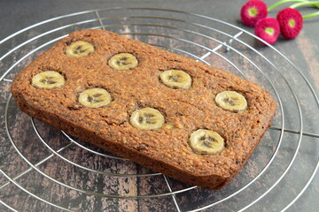 Homemade banana oatmeal cake 