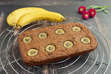 Homemade banana oatmeal cake 