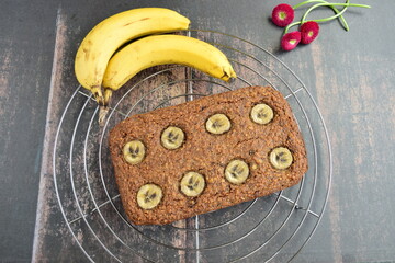 Homemade banana oatmeal cake 