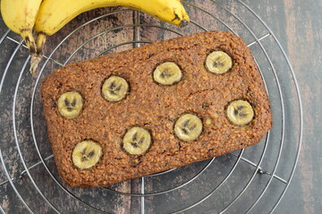 Homemade banana oatmeal cake 