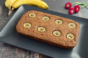 Homemade banana oatmeal cake 