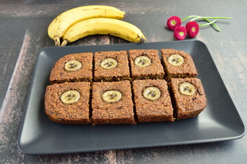 Homemade banana oatmeal cake 