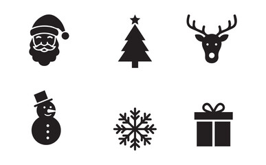 Festive Christmas Icon Pack | Santa, Reindeer, Snowman, Christmas Tree & More
