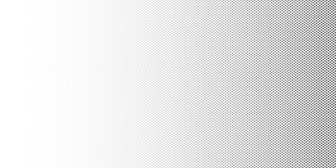 An abstract black and white vector background featuring a gradient created by a pattern of small dots. 