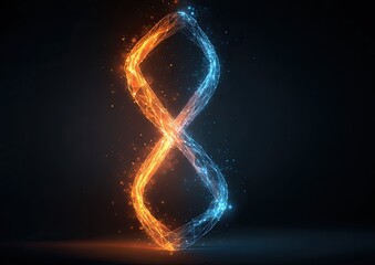 Abstract fire and ice intertwined