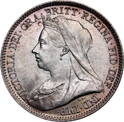 The 6 pence coin featuring Queen Victoria - portrait