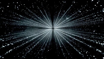 An abstract design of bright light trails exploding outwards from the central point of the image