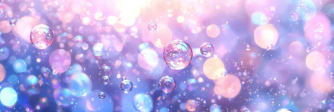 Captivating close-up imagery of vibrant purple water bubbles.