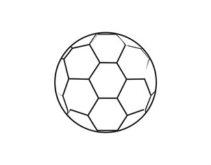 Fototapeta premium Black and white soccer ball illustration on a white background, representing sport