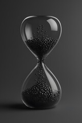 Time passing concept with a minimalist hourglass in grayscale tones