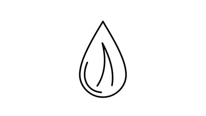 Black stylized droplet with two curving lines inside