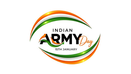 Indian Army Day theme with tricolor swirl design highlighting patriot spirit and national pride representing 15 January celebration in India concept with vibrant colors for Republic unity Independent 