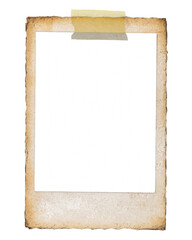 vintage photo frame, isolated on white background.