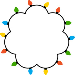 Colorful Christmas Light bulbs Decoration Circle Frame