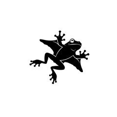 Flying Frog Silhouette Icon
