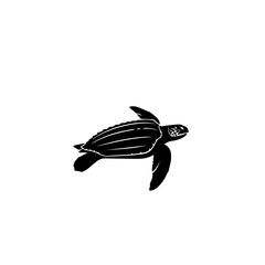 Leatherback Sea Turtle Silhouette Icon