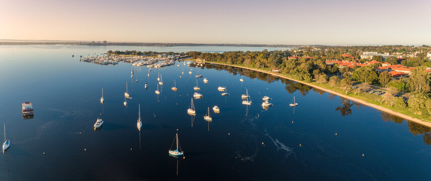 Aerial over Mosman Bay Perth Western Australia