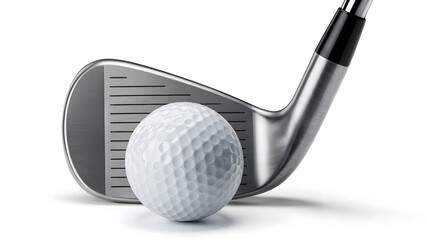 golf club and ball, Golf Club Iron with White Golf Ball on Clean Sports Background