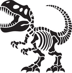 Fierce T-Rex Dinosaur Skeleton Icon
