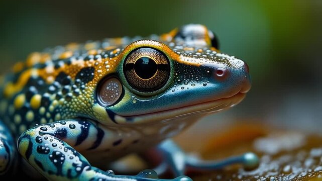 Poison Dart Frog with Reflective Wet Skin