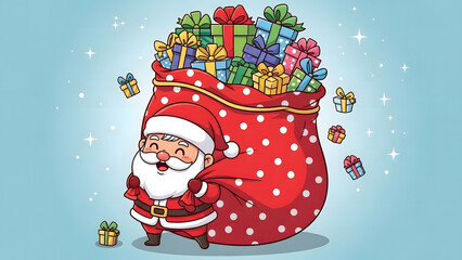 santa claus with gifts
