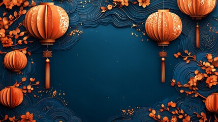 Festive lanterns and floral decorations create a vibrant celebratory atmosphere