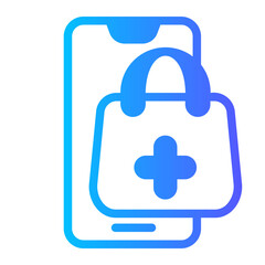 Obraz premium online shopping gradient icon