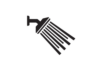 Jet Stream Shower icon in silhouette white background.