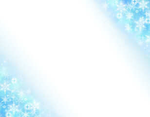 Snowflake Frame on Light Blue Watercolor Gradient Background