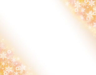 Snowflake Frame on Orange Watercolor Gradient Background