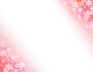 Snowflake Frame on Red Watercolor Gradient Background