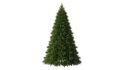 Classic christmas tree on isolated white backdrop