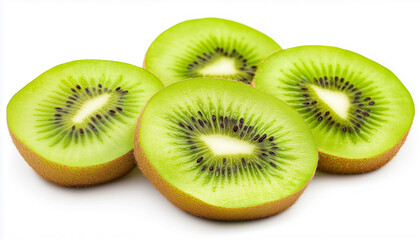 Fototapeta premium Kiwi fruit slices isolated on white background