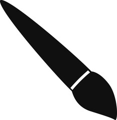 Minimalist black paintbrush icon, symbolizing art, creativity, and painting tools