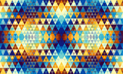 Seamless pattern of a triangles.. Aztec geometric ornament. Vector illustration. Seamless pattern.
