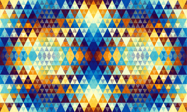 Seamless pattern of a triangles.. Aztec geometric ornament. Vector illustration. Seamless pattern.