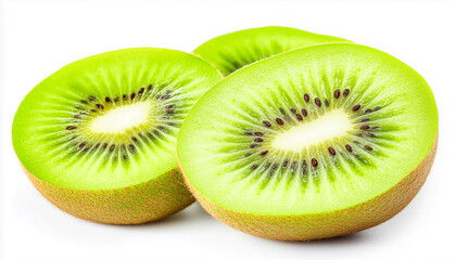 Fototapeta premium Kiwi fruit slices isolated on white background