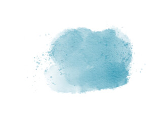 Blush blue watercolor stains Paint stroke hand drawn for illustration design, invitation and birthday .Abstract watercolor background.