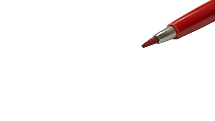 Bold bright red x mark symbol drawn by marker pen on white surface creative design element