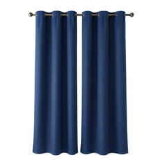 Blue Grommet Curtains with Rod Pocket Top