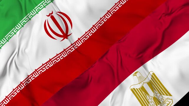 Iran Egypt flag animation seamless loop. 4K High Resolution