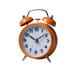 Orange Analog Alarm Clock with Two Bells