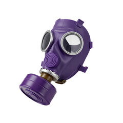 Purple Gas Mask 3D Render Illustration