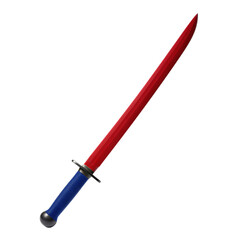 Red Sword with Blue Handle 3D Render