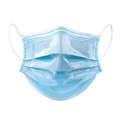 Professional Light Blue Surgical Mask with Transparent Background