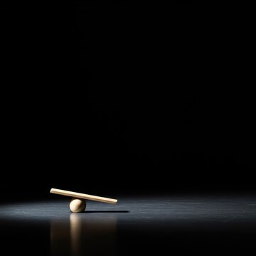 A single unbalanced item resting on a smooth surface, suggesting fixed outcomes, fraud, and a failure of trust in business dealings ,deception ,breach ,bad faith