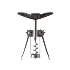 Stainless Steel Winged Corkscrew on Transparent Background