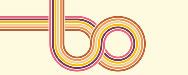 Colorful linear pattern of colored lines in retro style. Abstract background for creative design