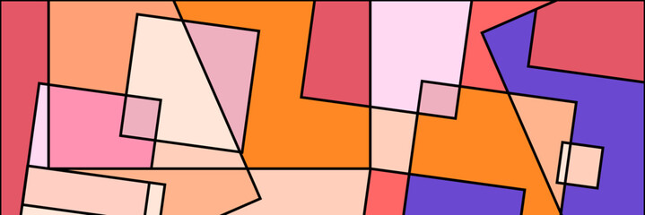 Colorful design of abstract geometric shapes. A template for screensavers, wallpapers, banners, textures, and textiles. The idea of interior design and creativity