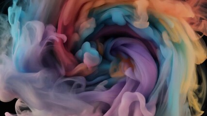 カラフルインクが渦巻くミックス背景